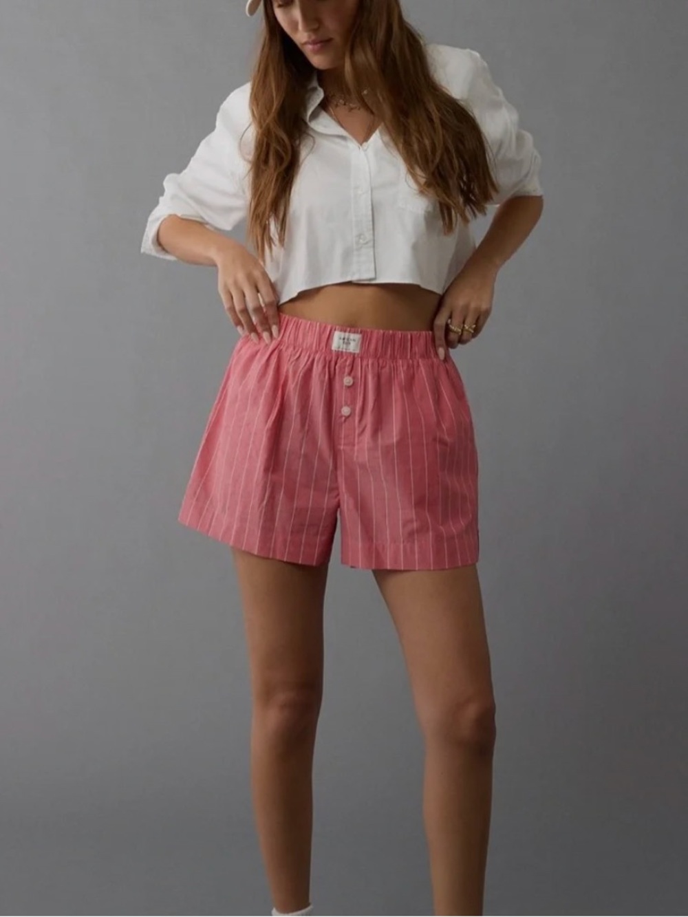 American Eagle AE Boxer Short - Red Stripe - Size Large